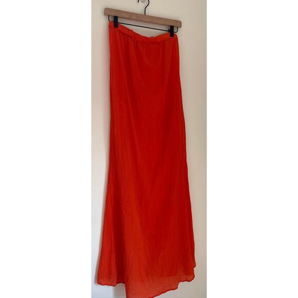 Anthropologie Celandine 100% Cotton Gauze Halter Maxi Dress Orange- XS - Picture 6 of 8